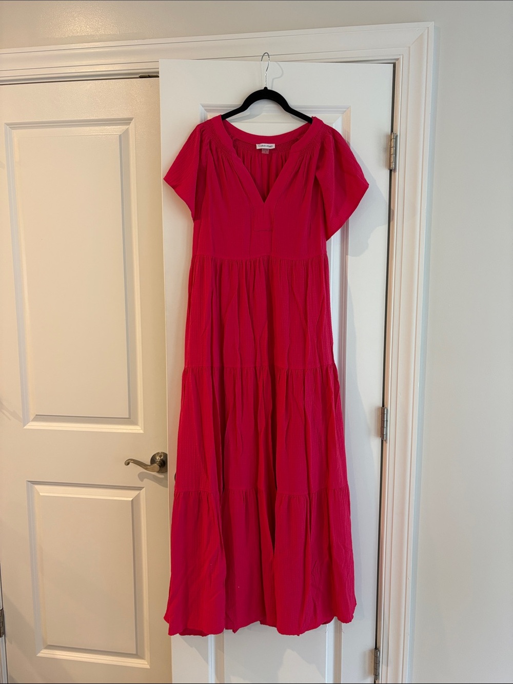 Calvin Klein Bright Pink Tiered Dress